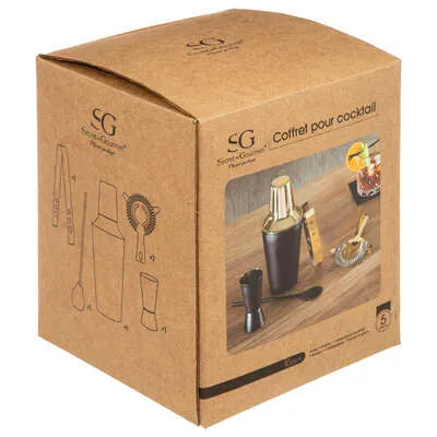 5pc Black Cocktail Shaker Gift Set