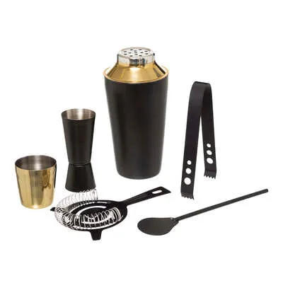 5pc Black Cocktail Shaker Gift Set