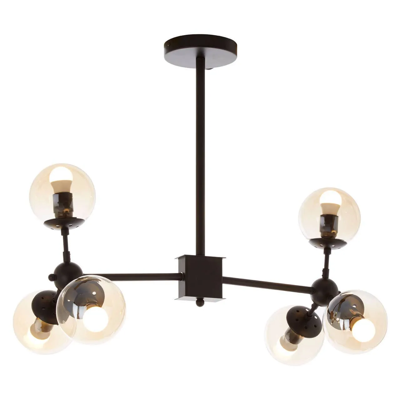 Abira 6 Bulb Matte Black Pendant Lamp