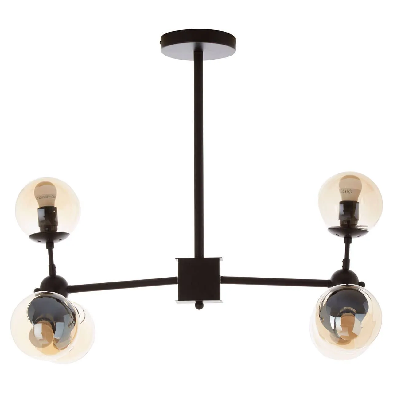 Abira 6 Bulb Matte Black Pendant Lamp