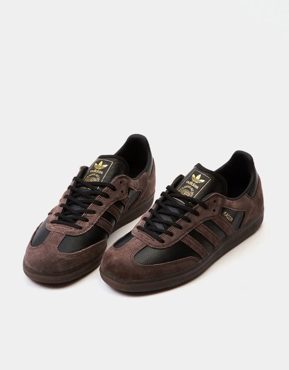 adidas x Kader Samba ADV Skate Shoes - Core Black/Brown/Gum