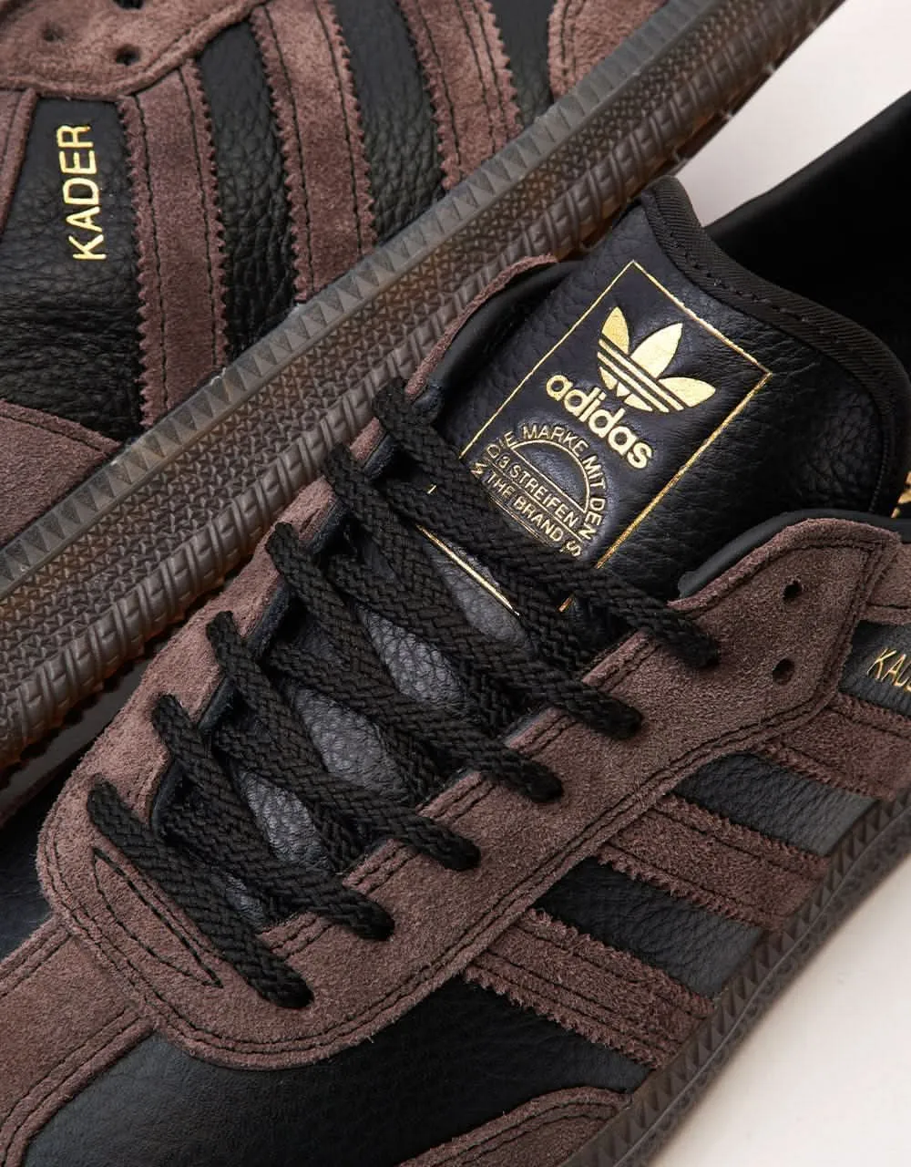 adidas x Kader Samba ADV Skate Shoes - Core Black/Brown/Gum