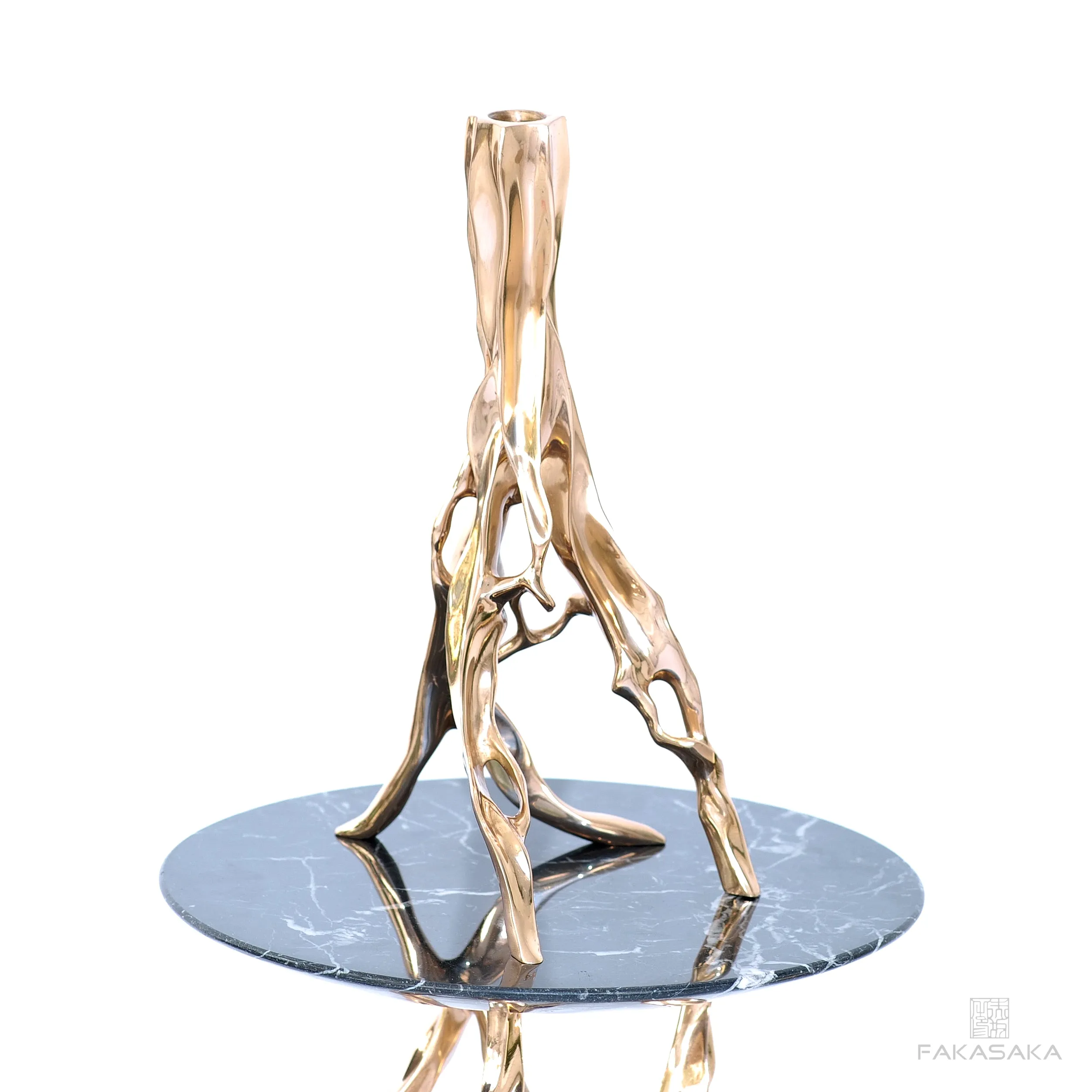 ALEXIA DRINK TABLE<br><br>NERO MARQUINA MARBLE<br>POLISHED BRONZE