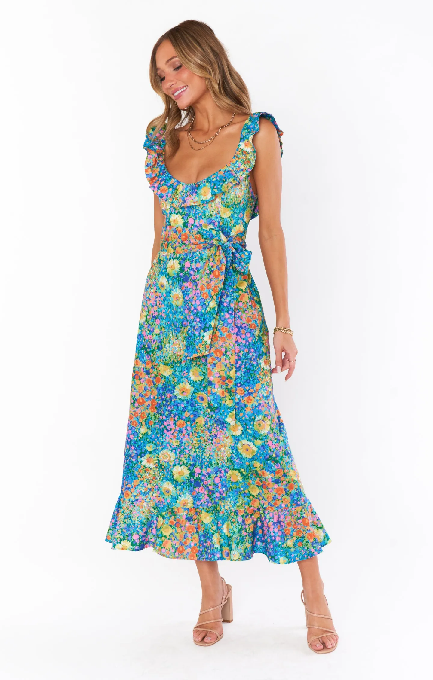 Alexis Midi Dress ~ Painterly Petals