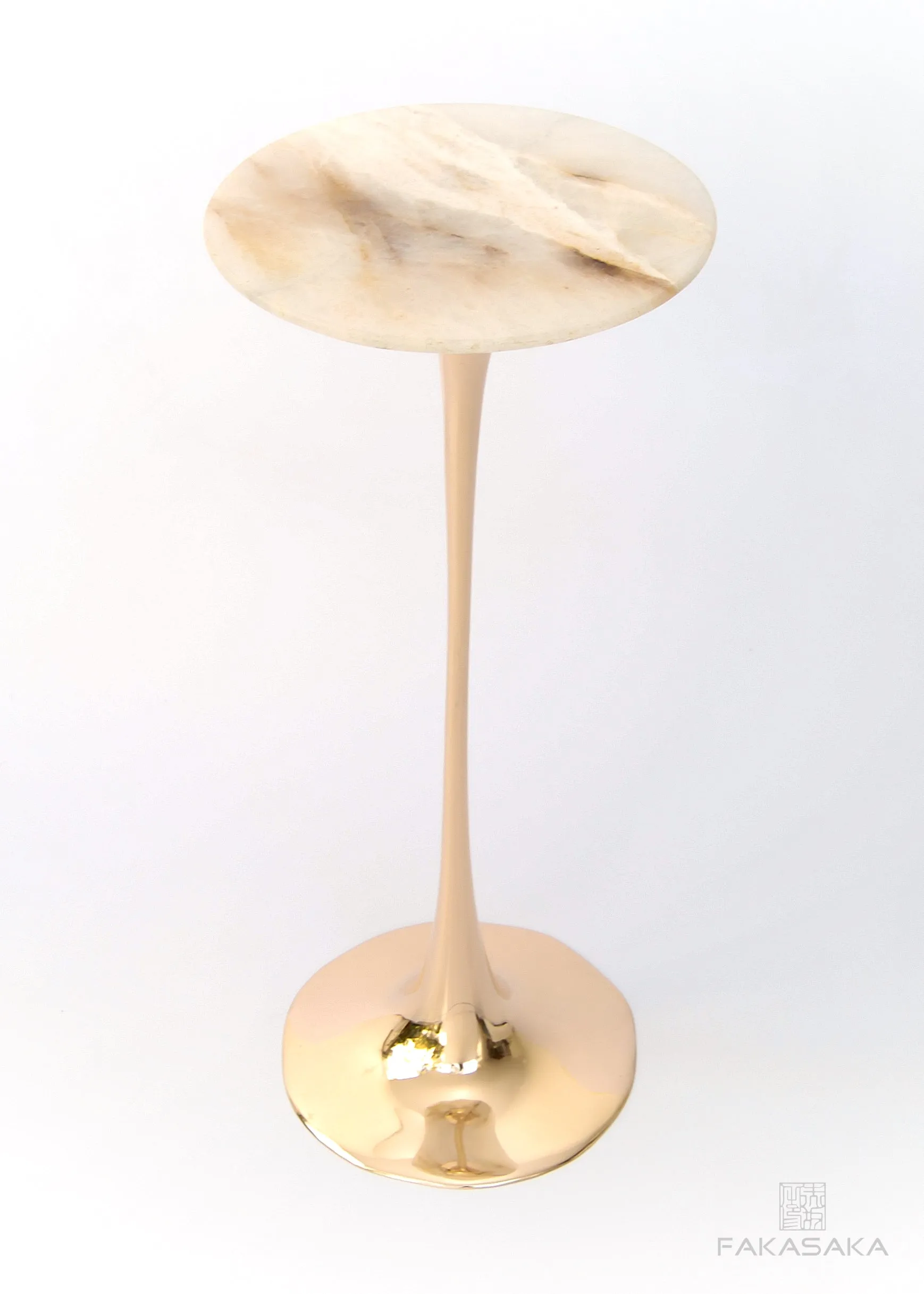 APPLE DRINK TABLE<br><br>ONYX<br>POLISHED BRONZE