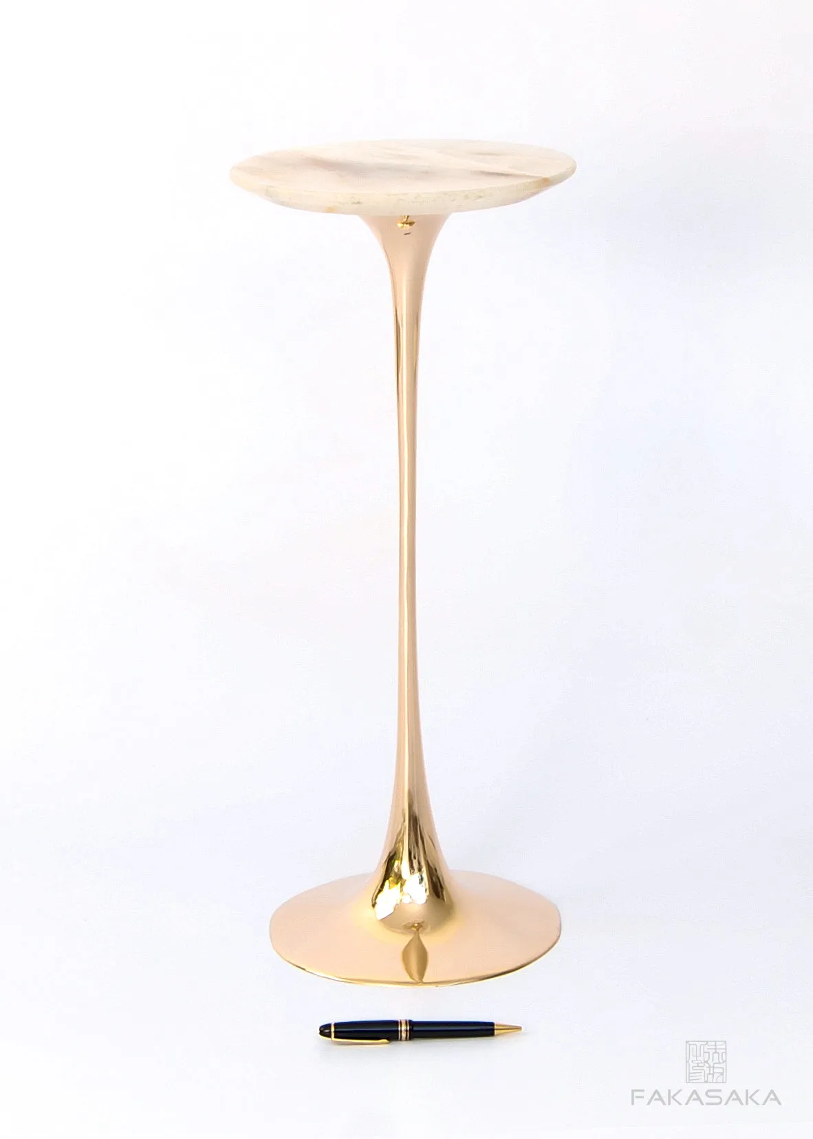 APPLE DRINK TABLE<br><br>ONYX<br>POLISHED BRONZE