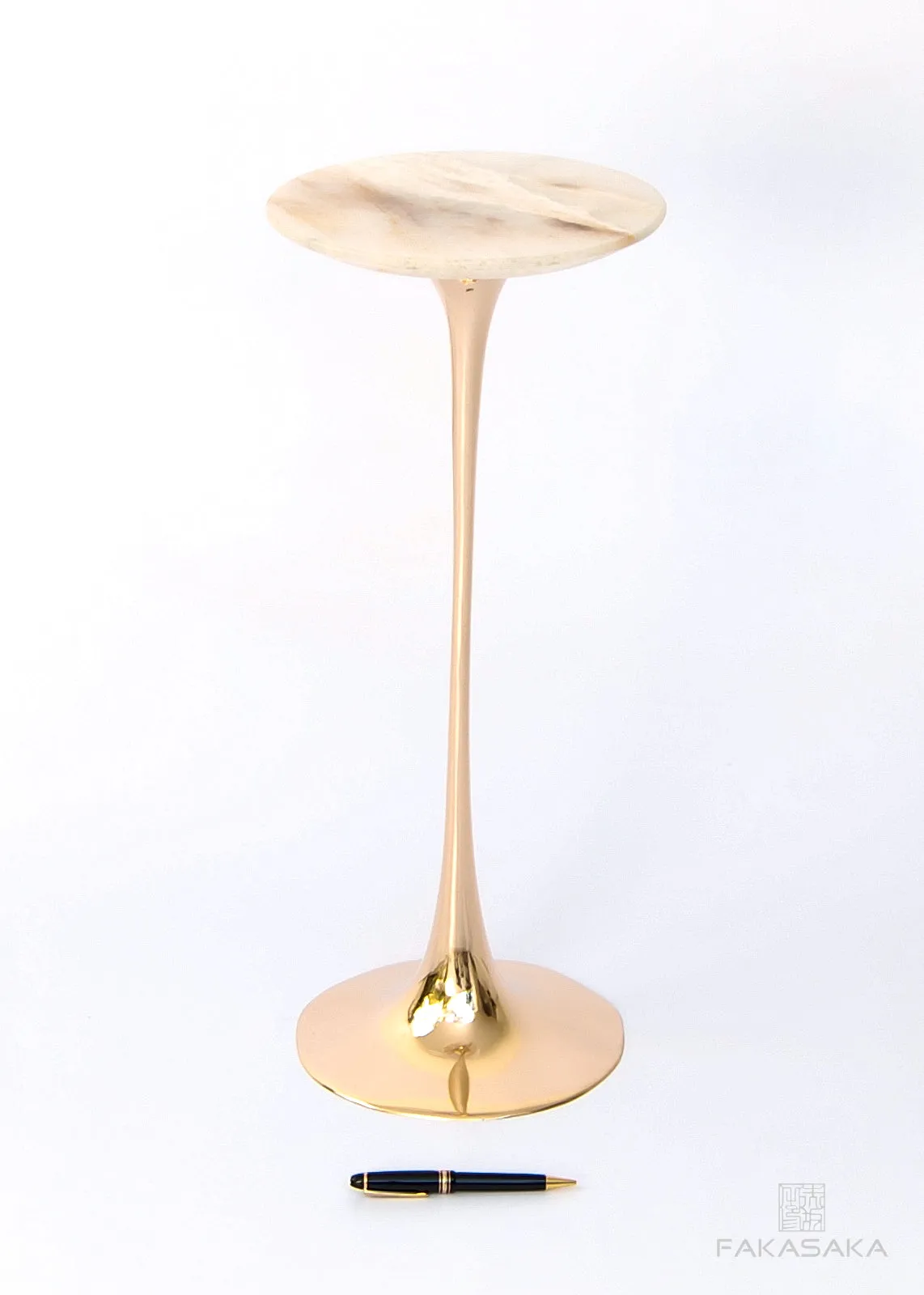 APPLE DRINK TABLE<br><br>ONYX<br>POLISHED BRONZE