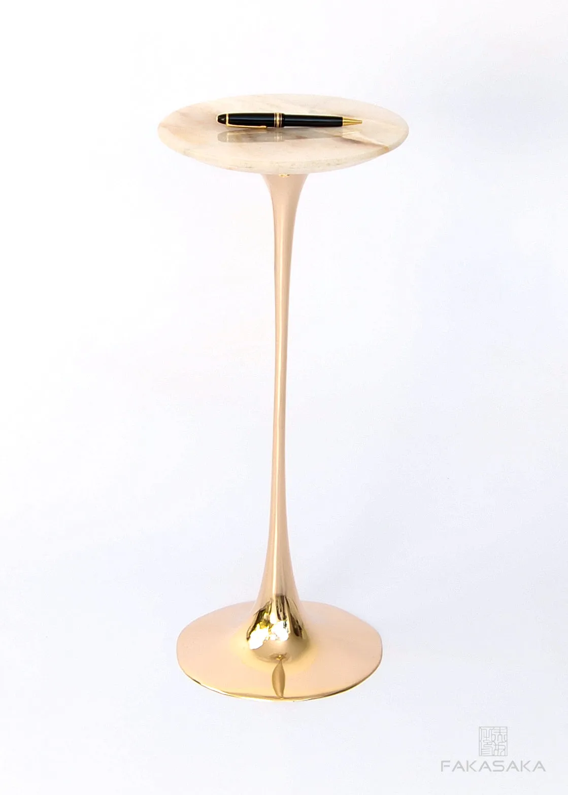 APPLE DRINK TABLE<br><br>ONYX<br>POLISHED BRONZE