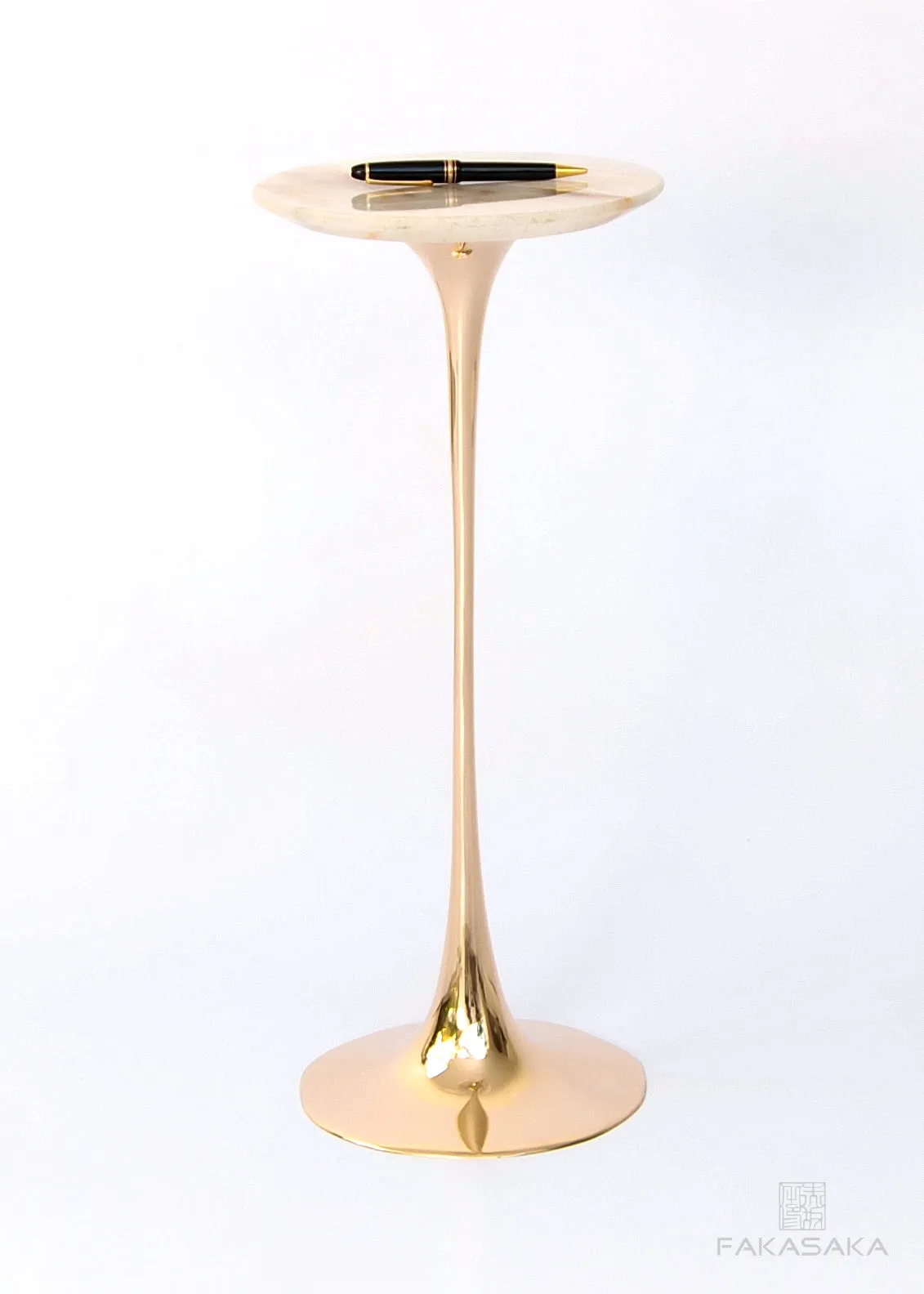 APPLE DRINK TABLE<br><br>ONYX<br>POLISHED BRONZE