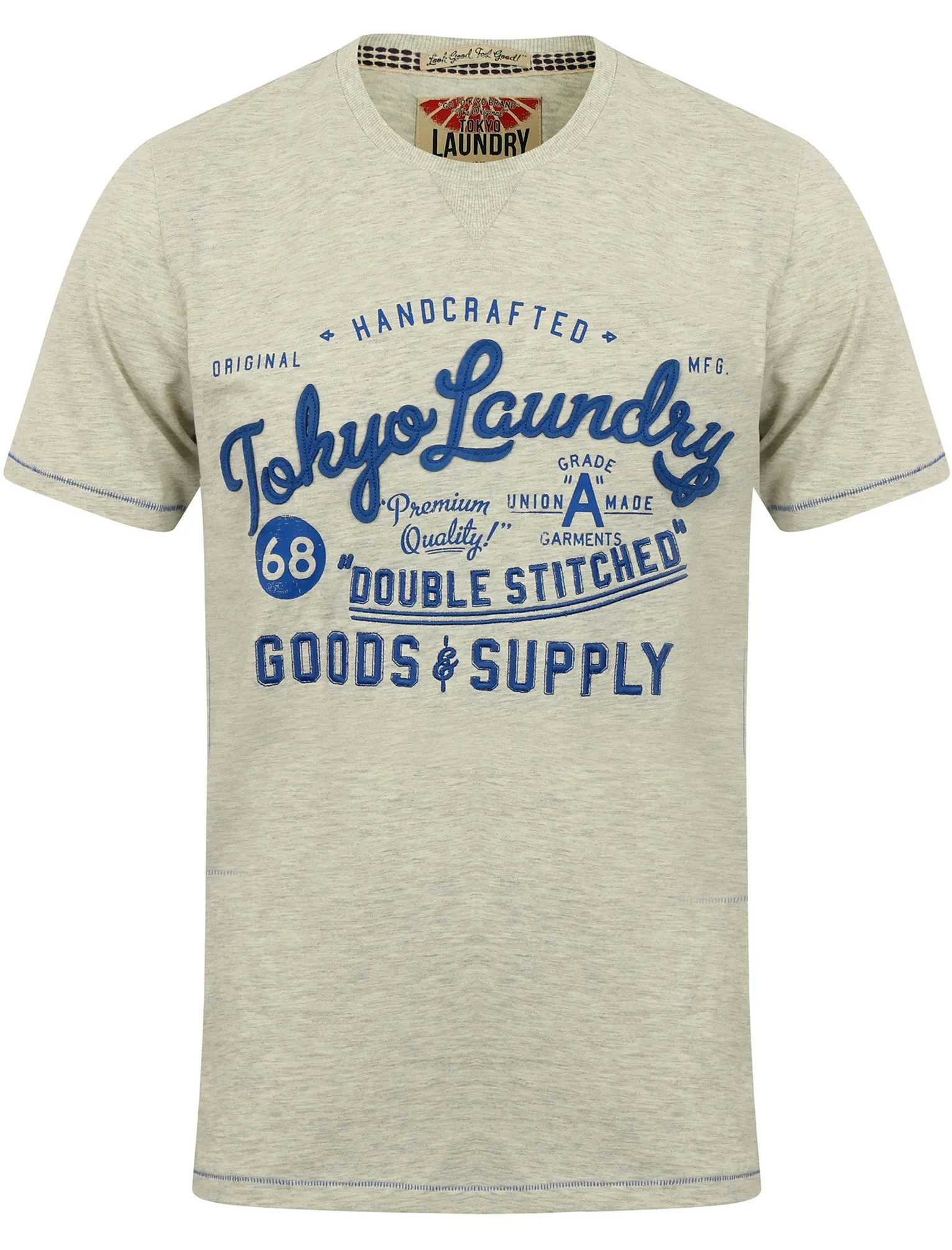 Bailey Springs Motif Cotton T-Shirt in Oatgrey Marl - Tokyo Laundry