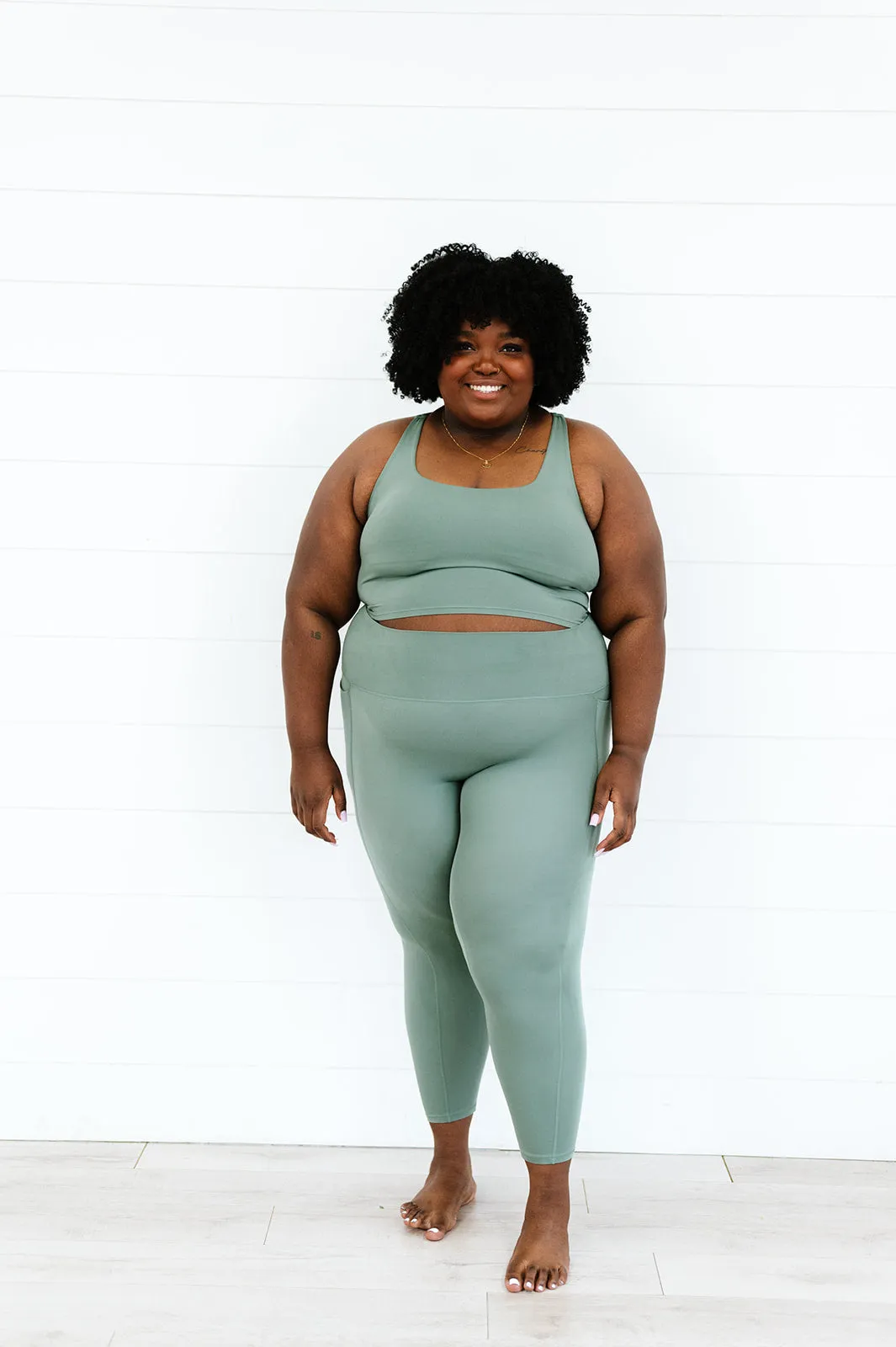 Balance High Waisted Leggings | Willow Green