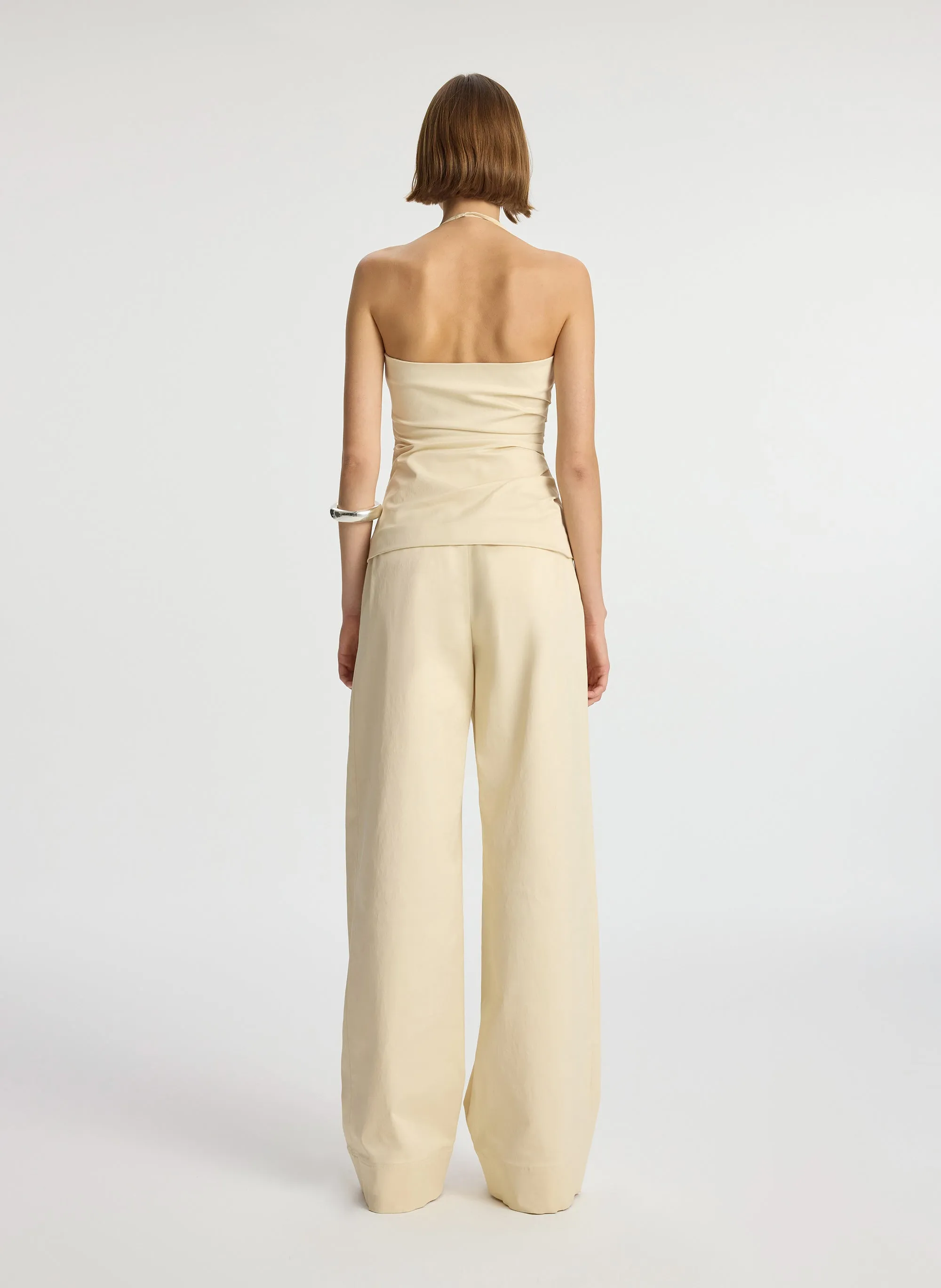 Bennett Sateen Wide-Leg Pant