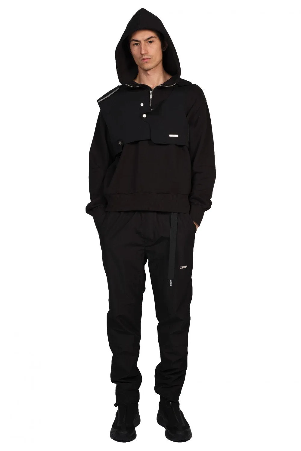 Black Double Layer Hoodie