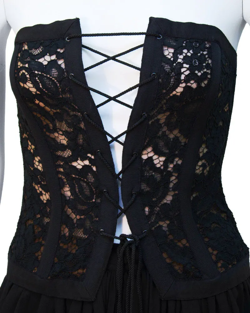 Black lace corset & chiffon skirt