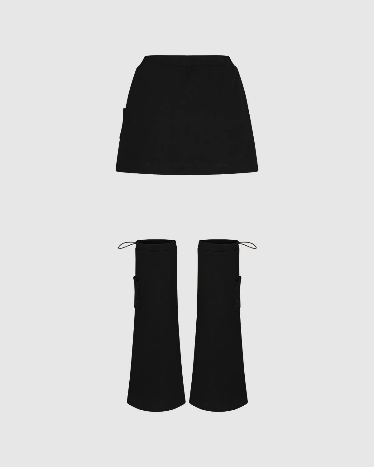 BLACK UNIFORM SWEATSKIRT & LEG WARMERS