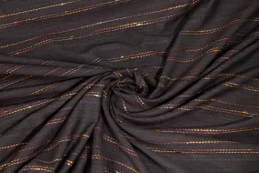 Brown Striped Italian Jacquard