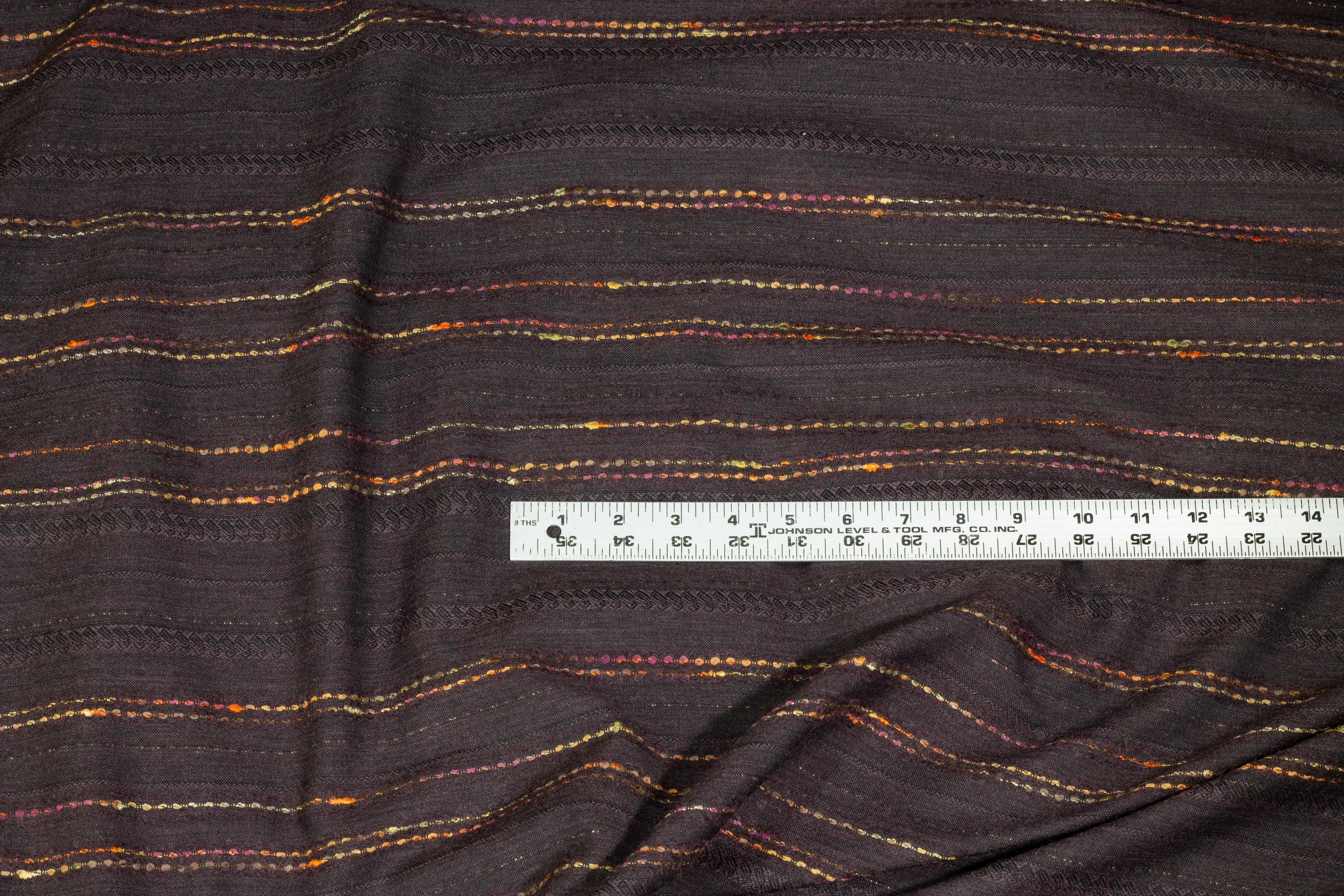 Brown Striped Italian Jacquard