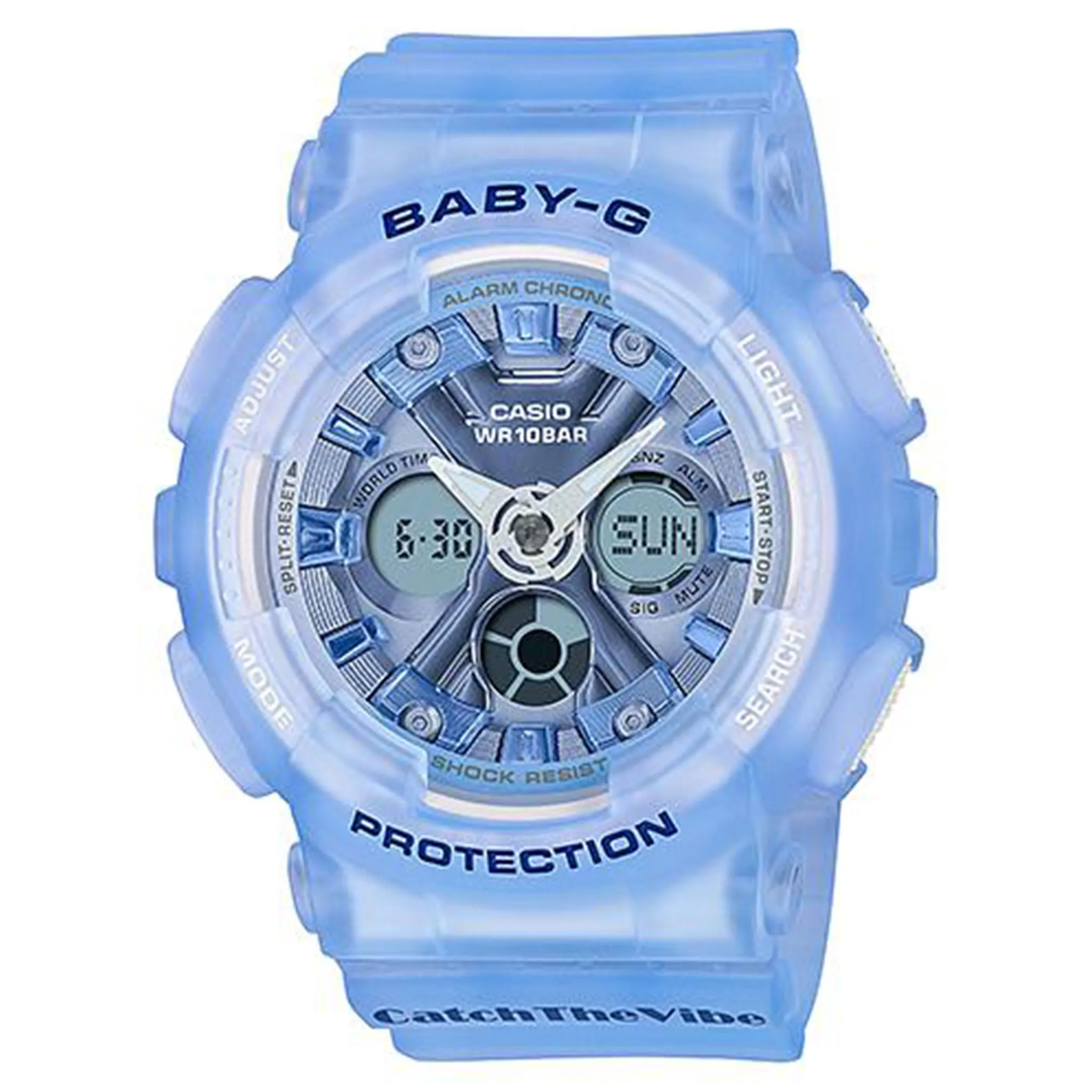 Casio BABY-G Translucent Blue Resin Band Analogue-Digital Women's Watch - BA130CV-2A