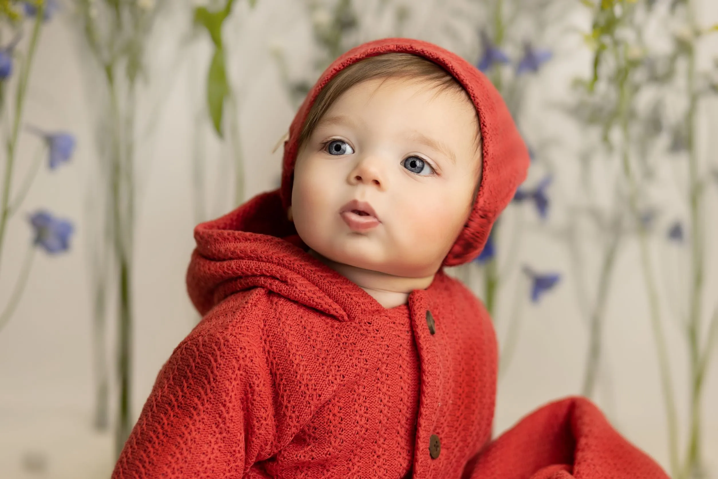 Citrine Magenta Crochet Striped Jacket and Beanie