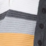 Colour Block Zip Detail V-Neck Jumper