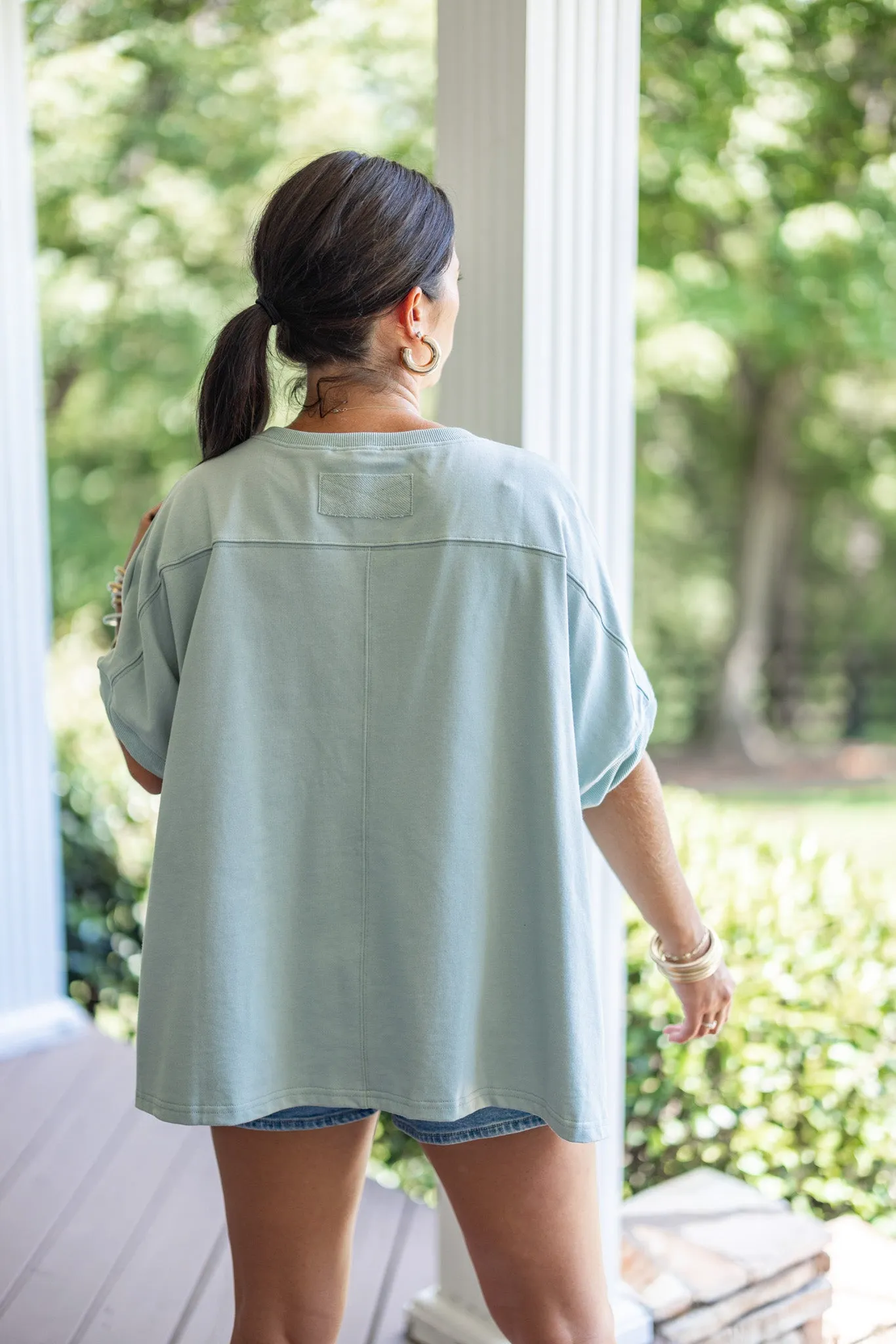 Comfy Weekend Dusty Sage Top