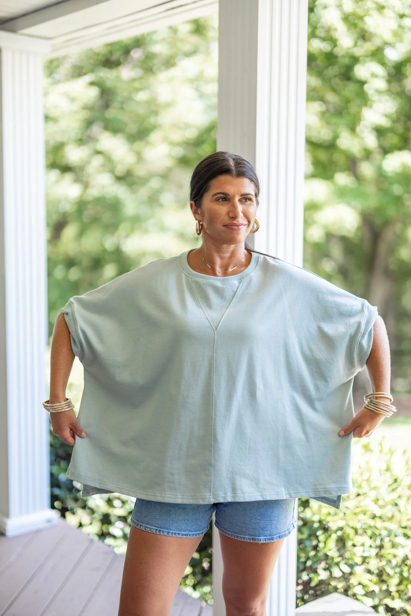 Comfy Weekend Dusty Sage Top