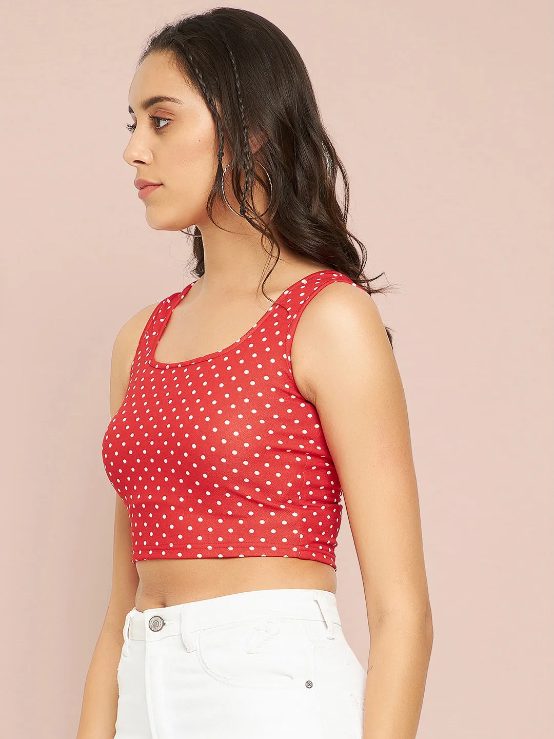 Cotton Stretchable Basic Round Neck Crop Top