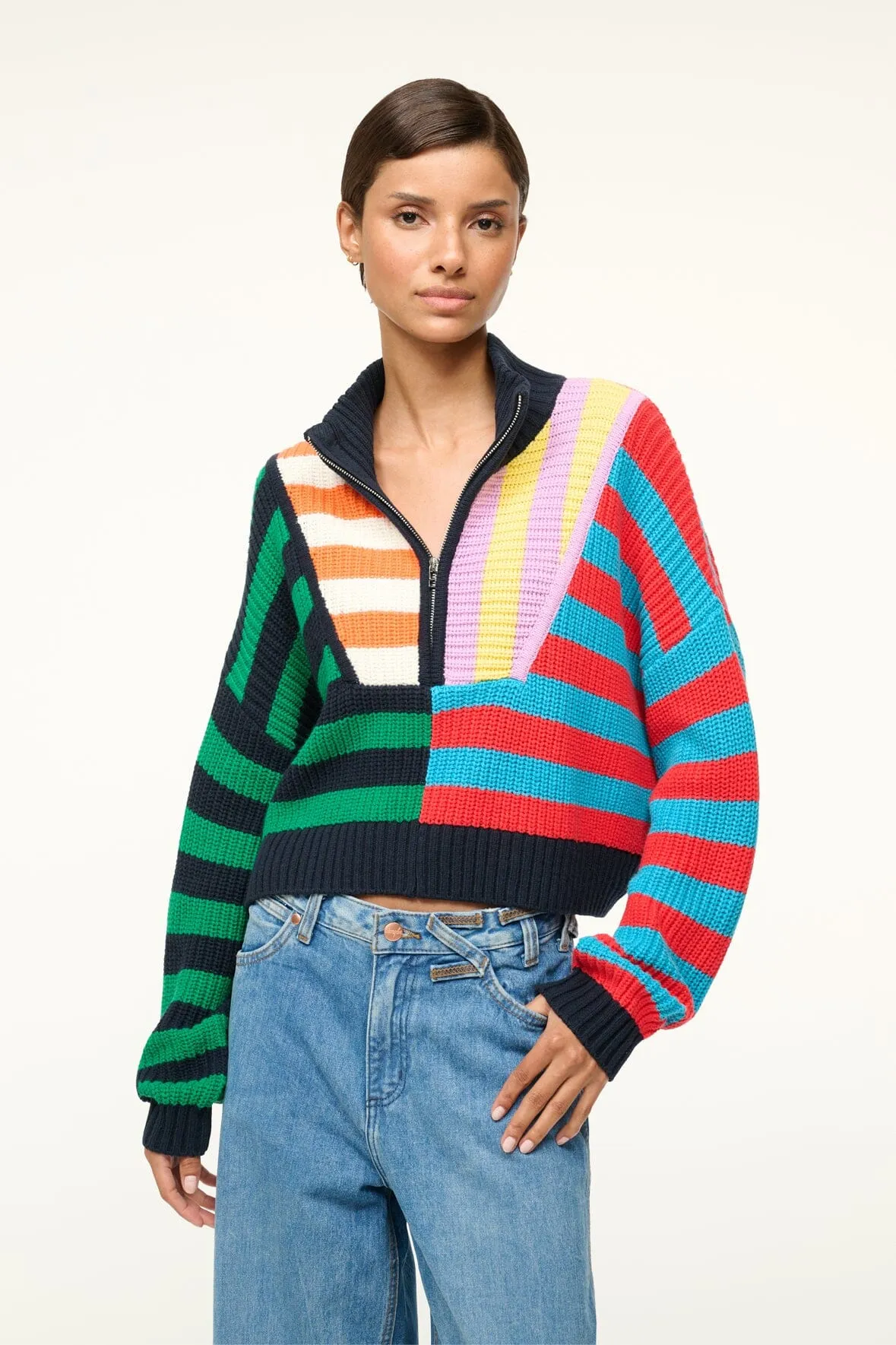 CROPPED HAMPTON SWEATER | CABANA STRIPE MULTI