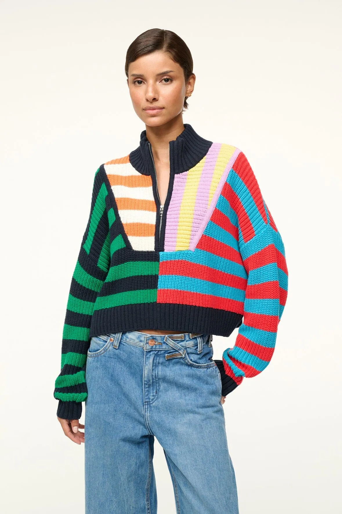 CROPPED HAMPTON SWEATER | CABANA STRIPE MULTI