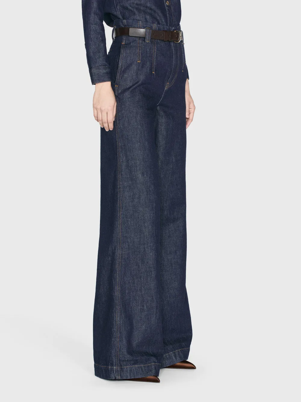 Darted Wide Leg Jean -- Rinse