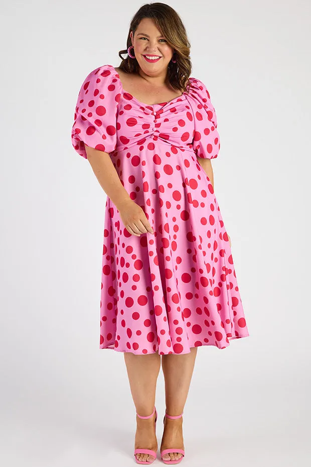 Demi Pink Multi Spot Dress