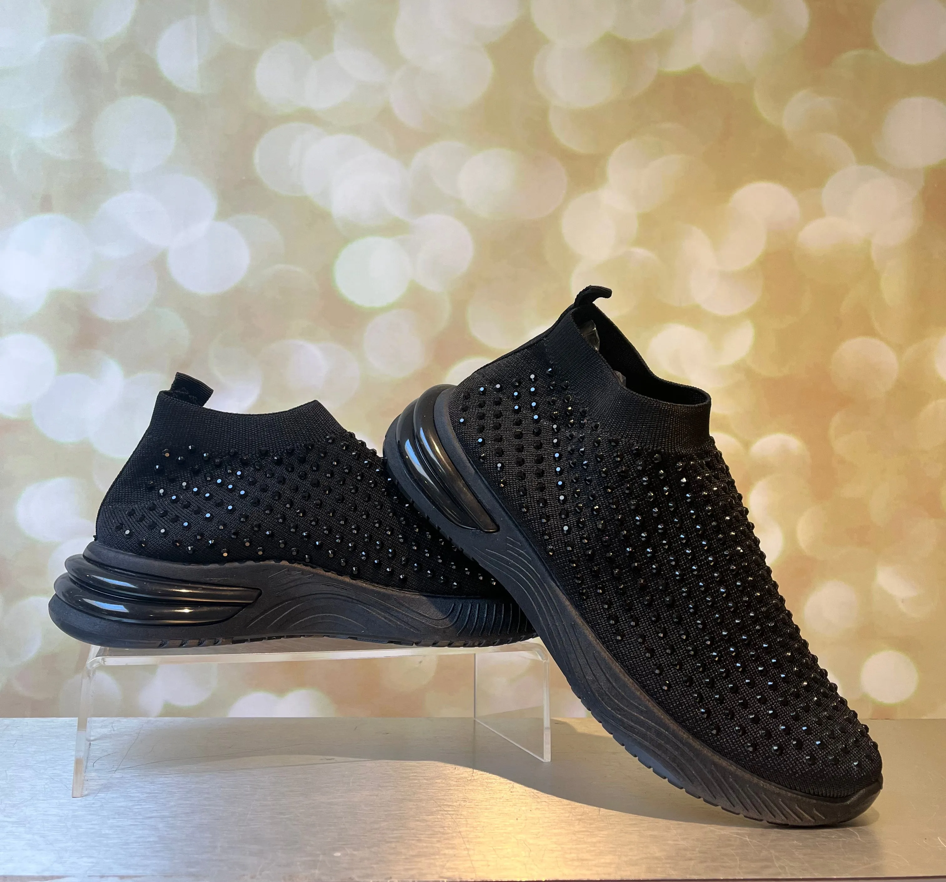 Diamante Mesh Knit Slip on Trainer