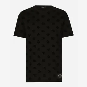 Dolce & Gabbana All Over Flocked DG Print T-Shirt