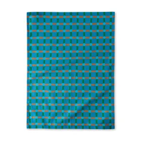 Dot Check Linen & Cotton Tea Towel - Blue/ Green