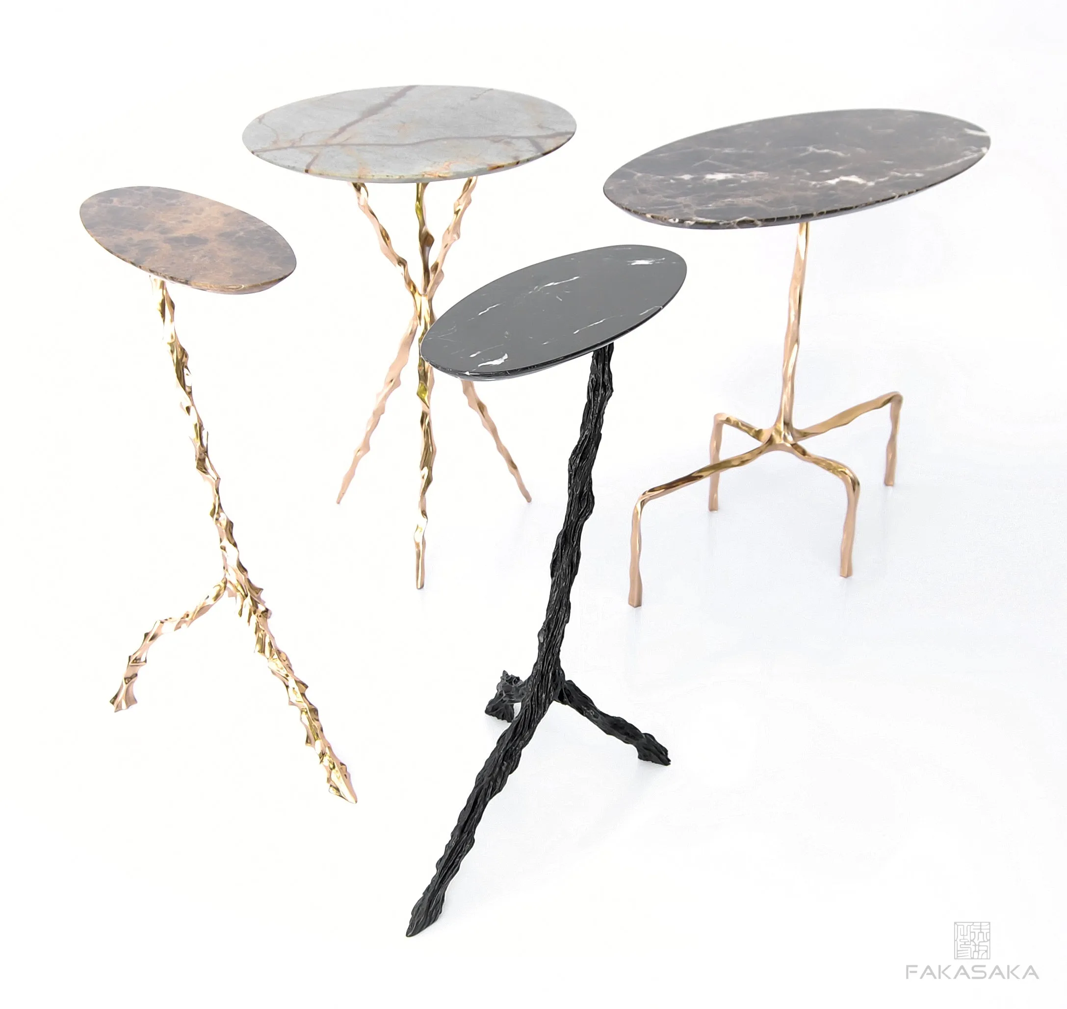 DYLAN DRINK TABLE<br><br>MARRON IMPERIAL MARBLE<br>POLISHED BRONZE