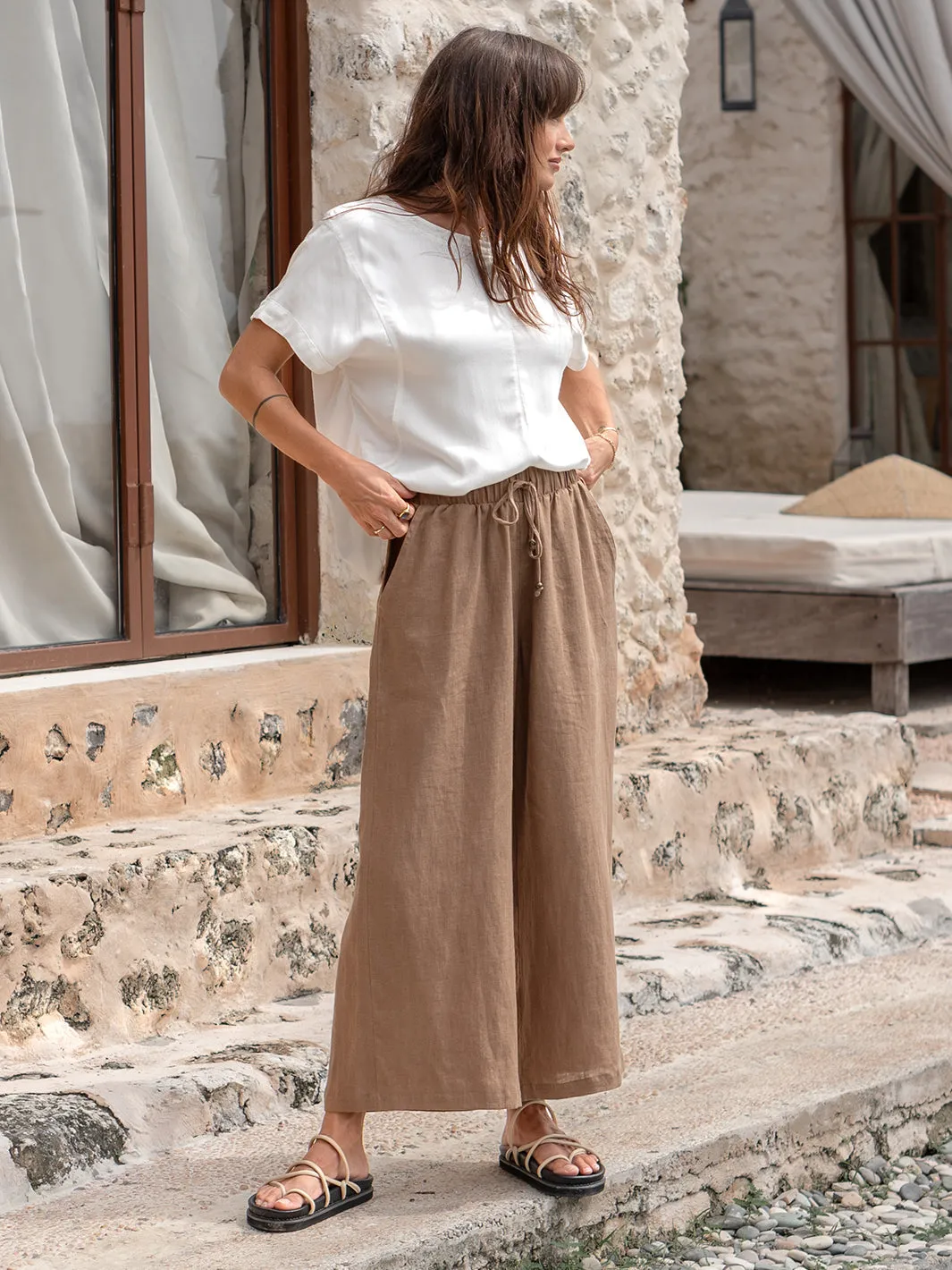 Gaia Linen Pants Desert Sand