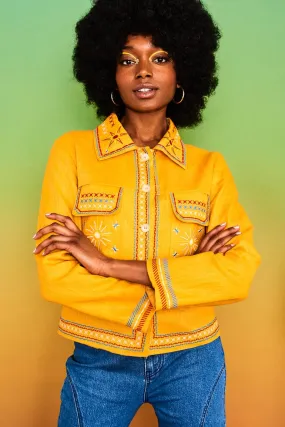 Good Day Sunshine Yellow Embroidered Jacket