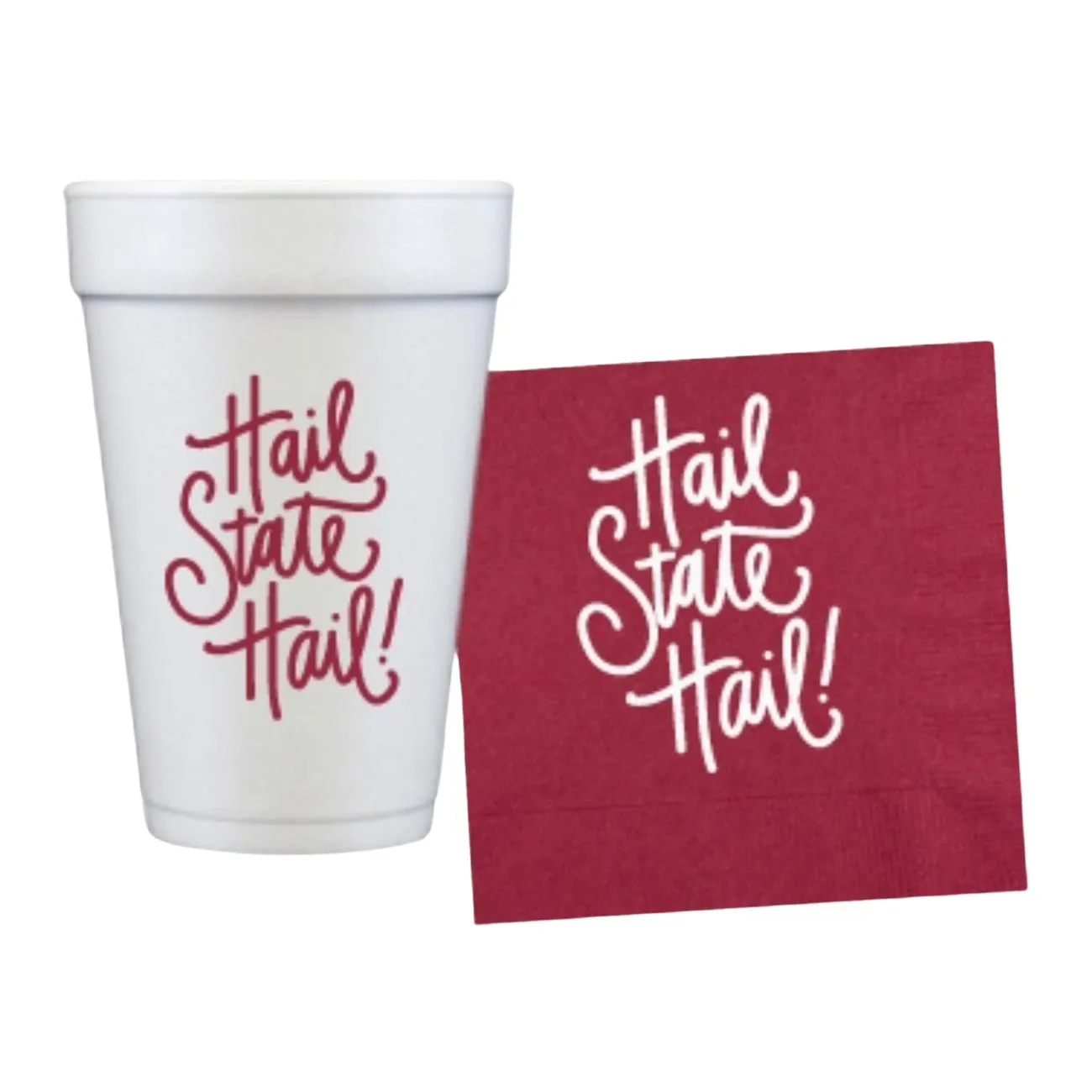 Hail State Hail Maroon Napkins - 25 Count