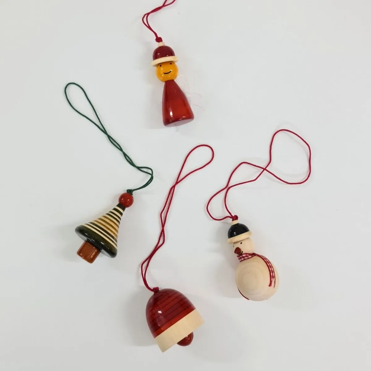 Handmade All Natural Wooden Christmas Ornaments(Set of 4)