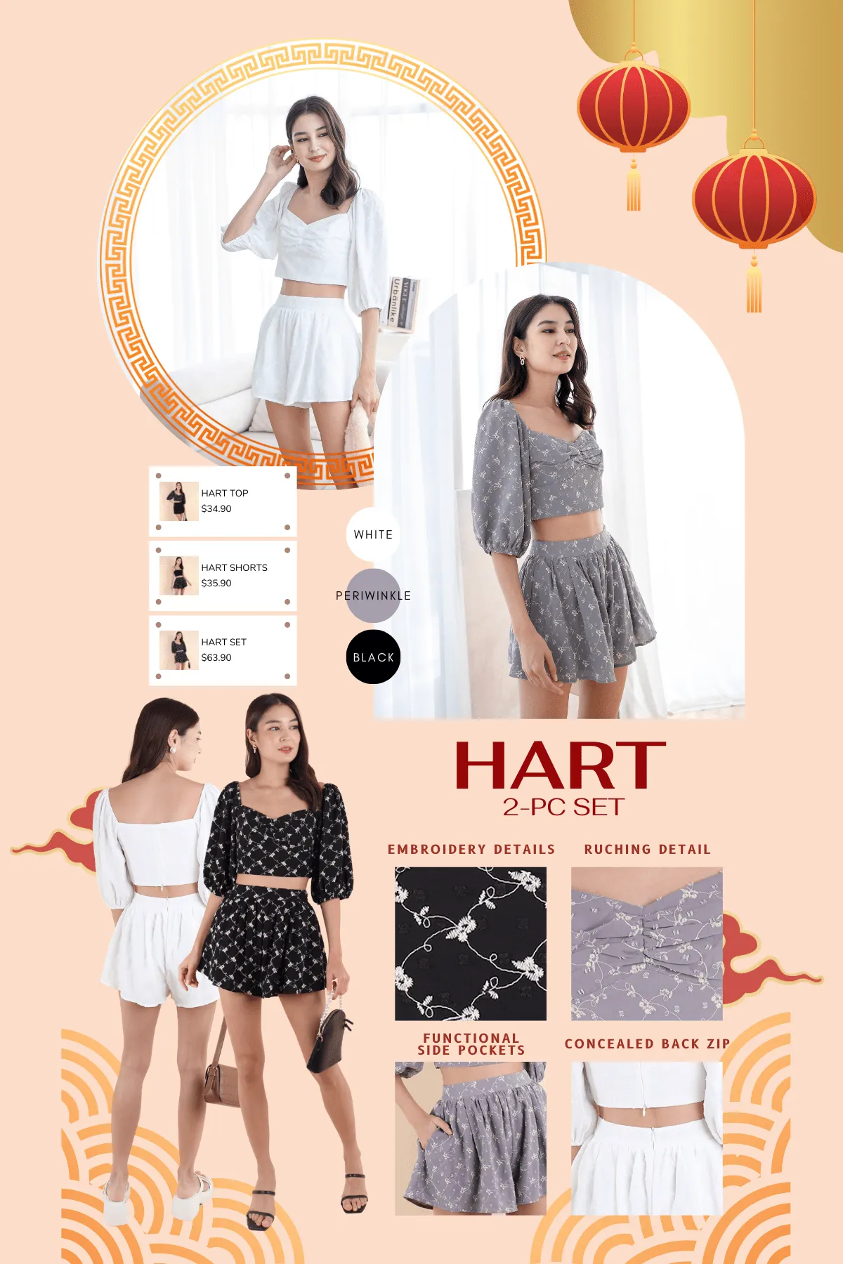 HART SWEETHEART TOP IN BLACK