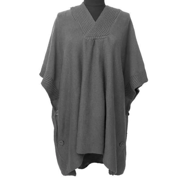 Hooded Poncho With Button Detail - Set of 3