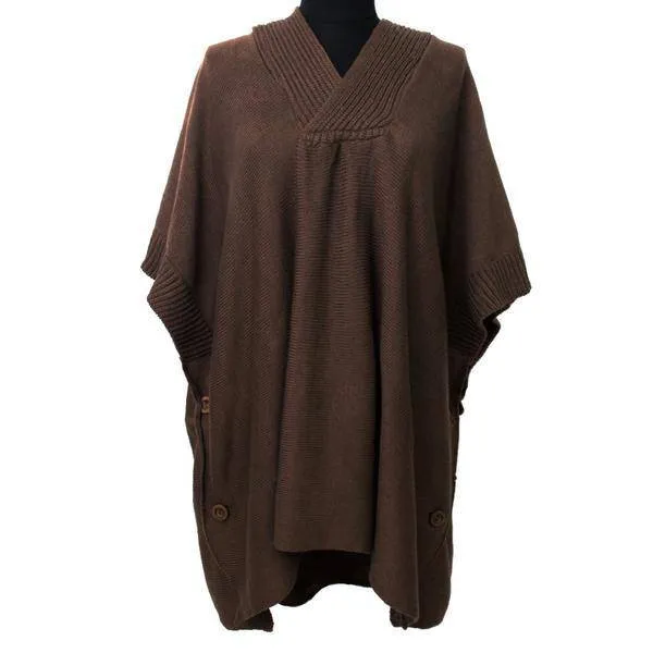 Hooded Poncho With Button Detail - Set of 3