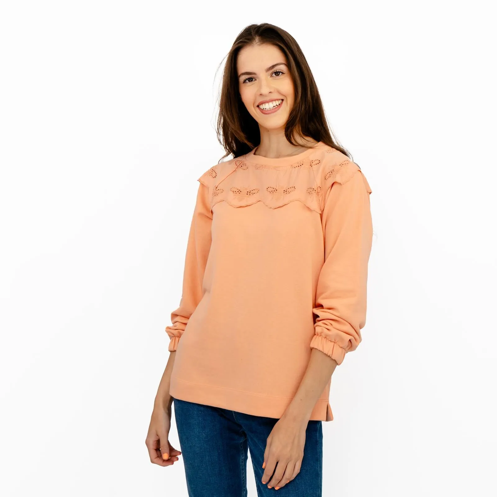 Joules Orange Jumper Sweatshirt Brinley Bees Embroidery