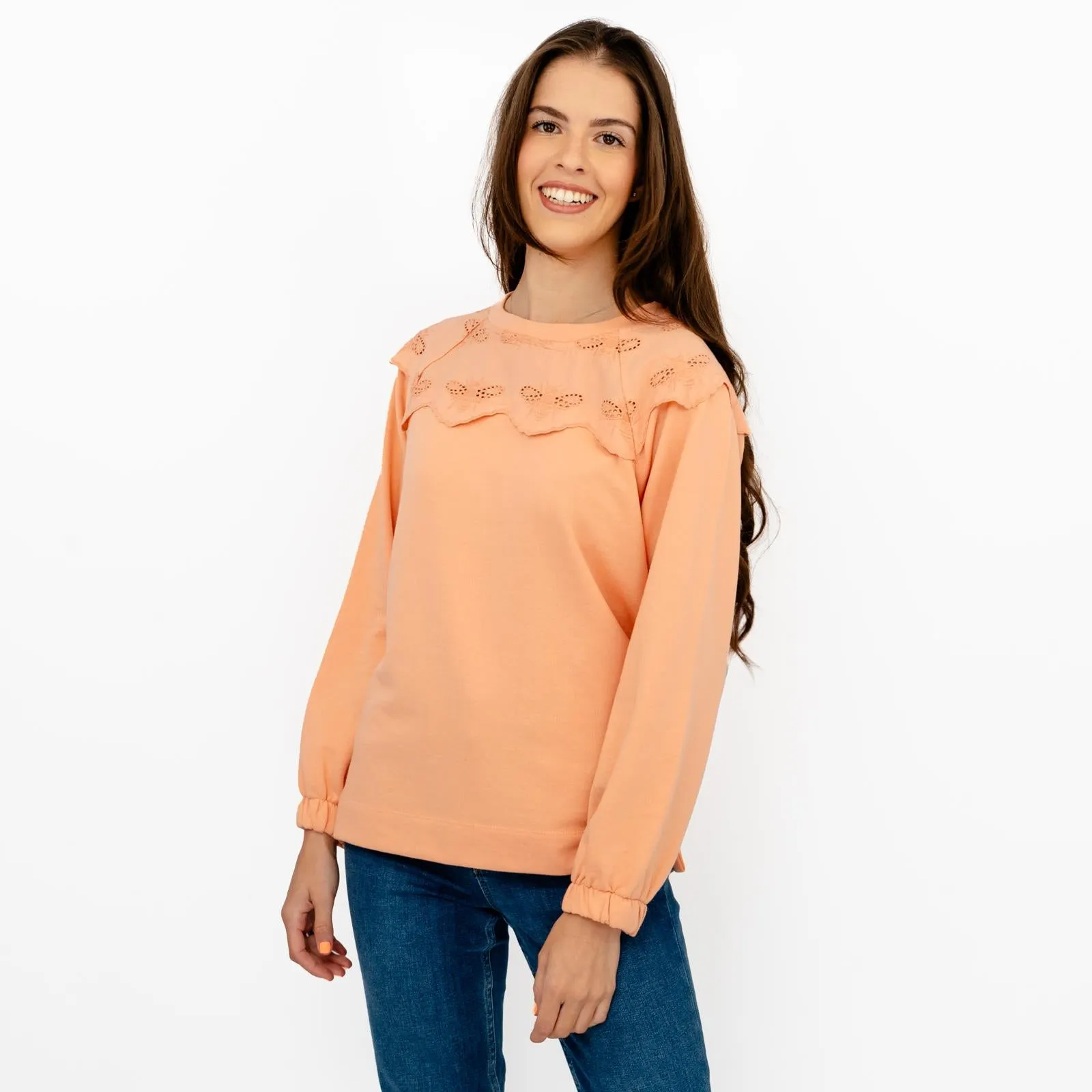 Joules Orange Jumper Sweatshirt Brinley Bees Embroidery