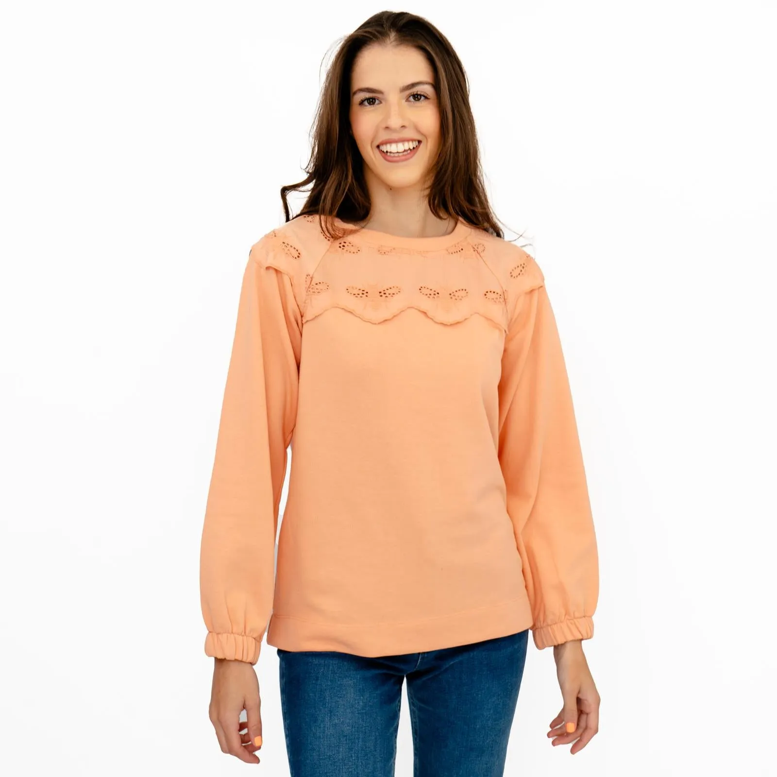 Joules Orange Jumper Sweatshirt Brinley Bees Embroidery