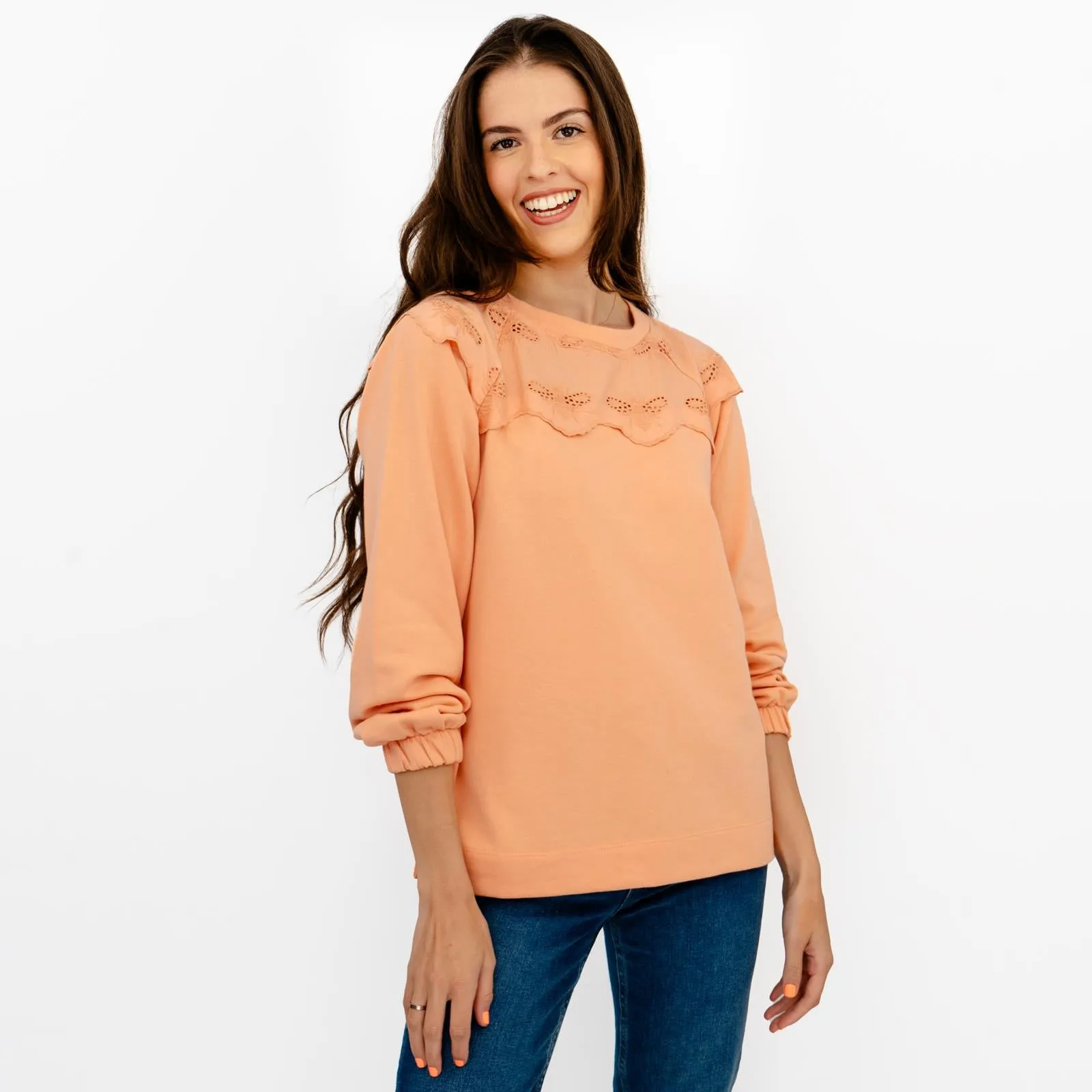 Joules Orange Jumper Sweatshirt Brinley Bees Embroidery