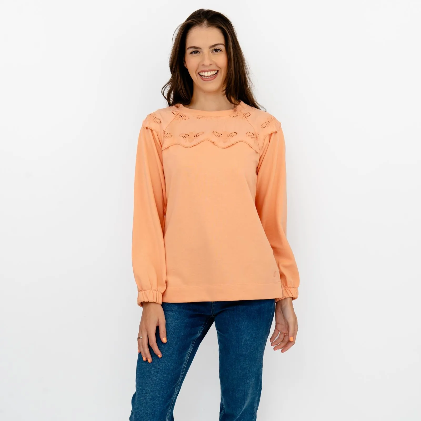 Joules Orange Jumper Sweatshirt Brinley Bees Embroidery