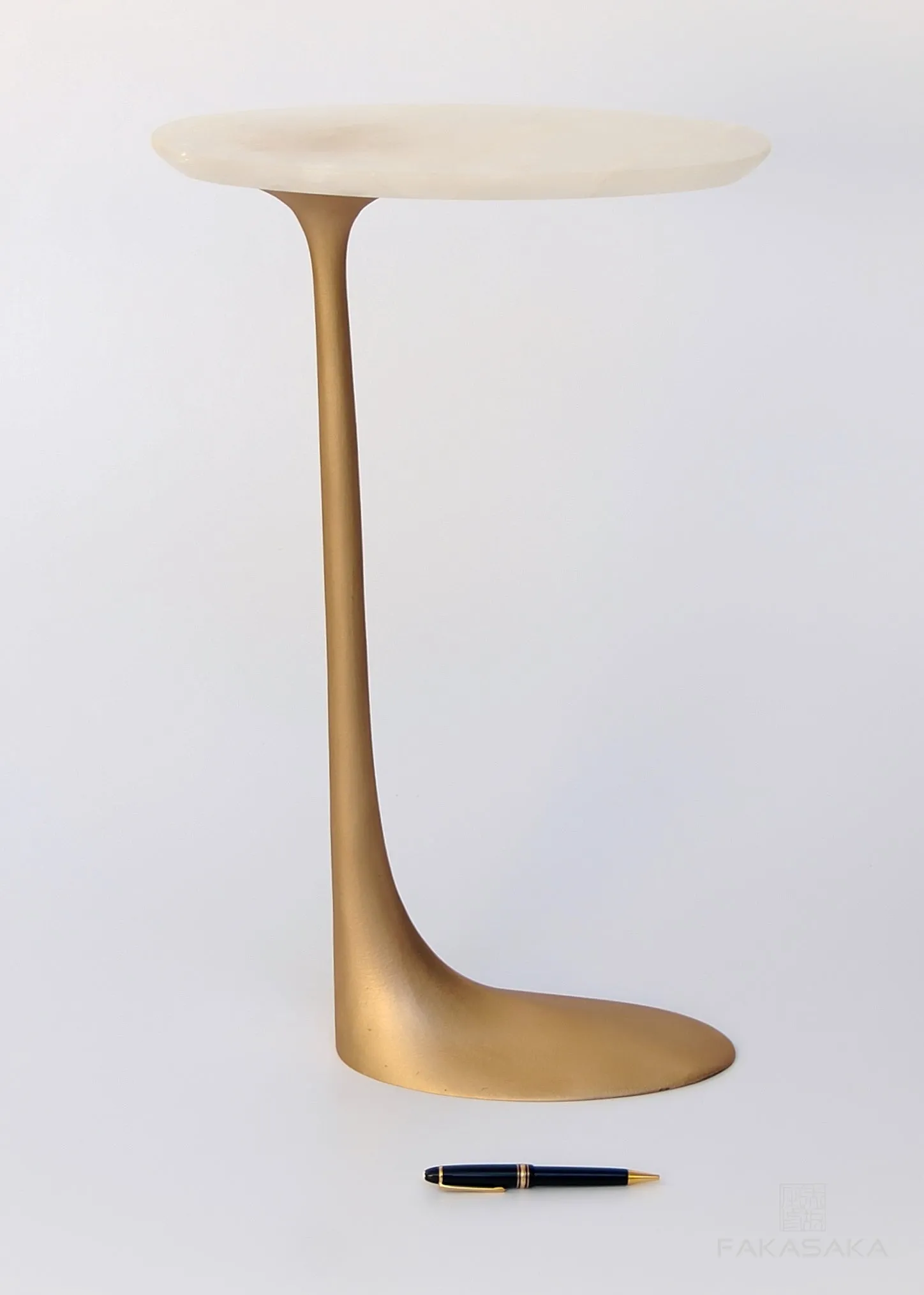 KEITH DRINK TABLE<br><br>ONYX<br>POLISHED TEXTURED BRONZE