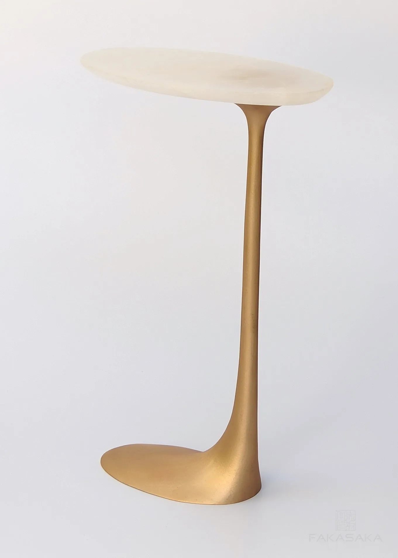 KEITH DRINK TABLE<br><br>ONYX<br>POLISHED TEXTURED BRONZE