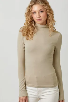 Knit Mock Neck Long Sleeve Top